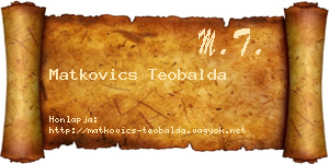 Matkovics Teobalda névjegykártya